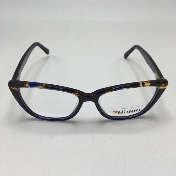 Biggu Womens Eyeglass Frames Black Brown Tortoise Shell Cat Eye Full Rim New - Picture 1 of 4